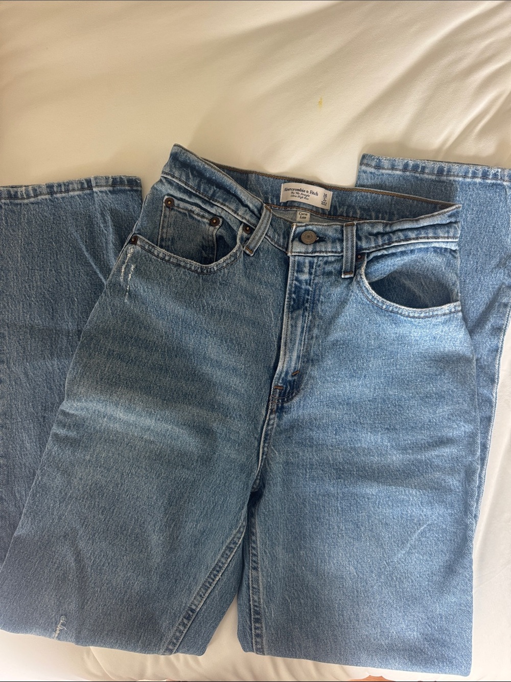 Abercrombie & Fitch Light Blue Straight Leg Jeans Curve Love